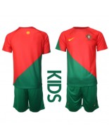 Portugalsko Domácí dres pro děti MS 2022 Krátký Rukáv (+ trenýrky)